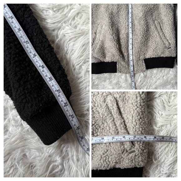 Obey Arctic Sherpa Bomber Jacket NWT Black Grey Small - Picture 10 of 11